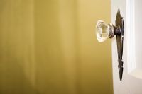 Vintage Crystal Doorknob and Yellow Wall