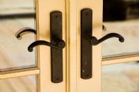French Doors with Contemporary Wrought Iron Handles