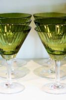 Green Crystal Martini Glasses