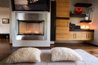 Modern Living Room with Candle Fireplace