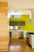 Modern Kitchen with Green Wall