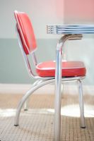 Detail of  a Retro Style children's table with chair