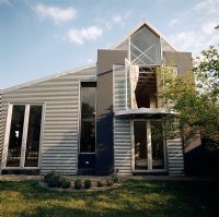 Modern home with a corrugated iron wall