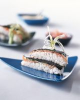 Salmon sushi, close-up