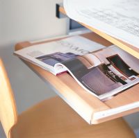 Magazine on an open drawer
