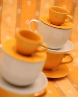 Stack tea cups, close-up