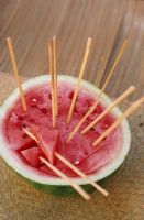 A watermelon cut into slices