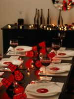 Dining room table set for holiday meal