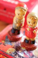 Two vintage wooden figurines