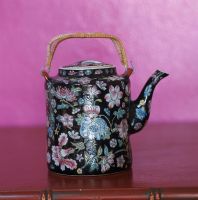 Floral pattern tea pot, close-up
