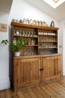 Wooden dresser in dining room 