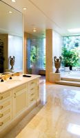 Detail of a vanity in a lagre master bathroom