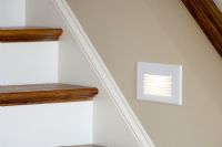 Detail of stairs with accent lighting