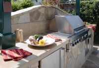 Outdoor grill and stone counter