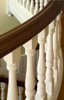 Close up traditional curved banister