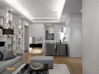 Modern interior with silver furniture