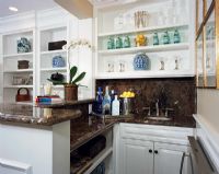 Small wet bar with granite countertops