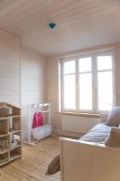Minimal wooden childrens bedroom 