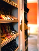 Shoe storage in dressing room