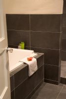 Modern bathroom with slate tiles 