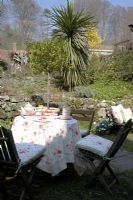 Garden table set for cream tea