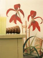 Tropical flower print wallpaper