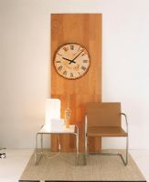 Vintage clock and a chair with sidetable