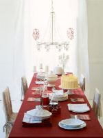Dining table set for a party