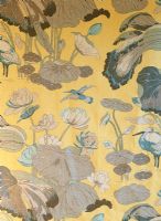 Detail of floral pattern wallpaper