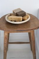 Soap in bowl on a stool