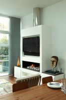 Modern fireplace in living room 