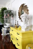 Yellow chest of drawers in living room