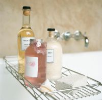 Close-up of bath products