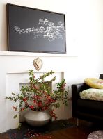 Flowers in fireplace 