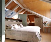 Modern bedroom in loft