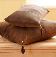 Two brown cushions, close-up