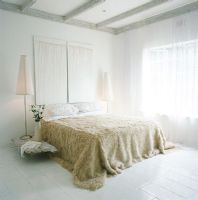 Modern bedroom with double bed