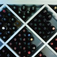 Close-up of wine storage