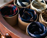 Collection of rolled up ties