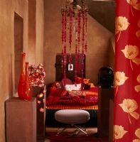Ethnic red bedroom