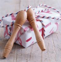 Wrapped gift and a skipping rope bow