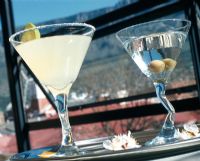 Close-up of two martinis