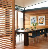 Modern wooden dining room