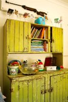 A vintage green cupboard