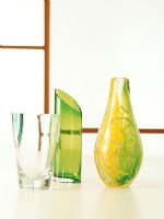 Three glass vases