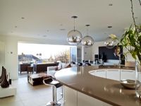 Modern open plan kitchen and living room