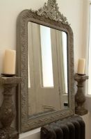Ornate mirror on wall 