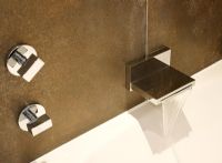 Detail of modern bathroom taps 