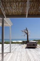 Decking and canopy outside beach house