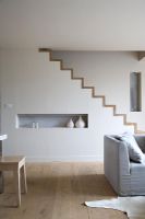Contemporary living room and staircase